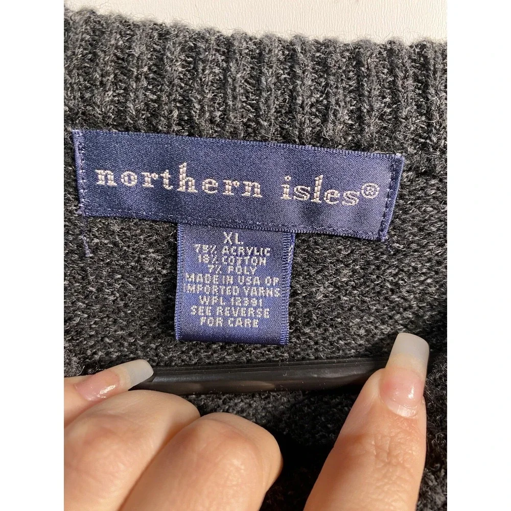 northern isles mens‎ long sleeve pullover knit sweater size XL extra large